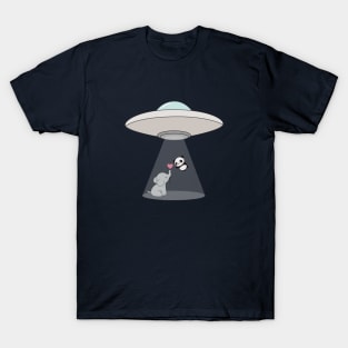 Funny Panda Bear Alien Abduction T-Shirt T-Shirt